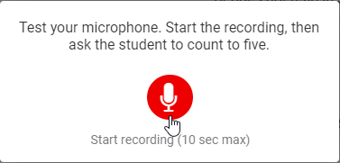select the microphone to start recording