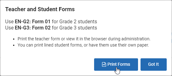 the Print Forms button