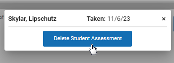 The Delete Student Assessment button.